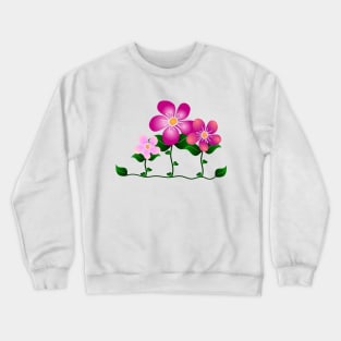 pink flowers  on a flower meadow Crewneck Sweatshirt